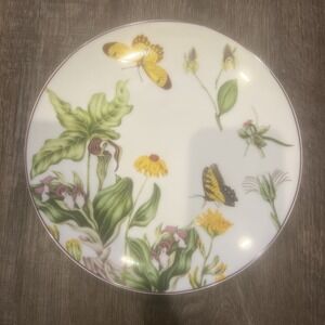 NEW-1 Grace Teaware 10 1/2" Dinner Plates, with Large Butterflies and Floral